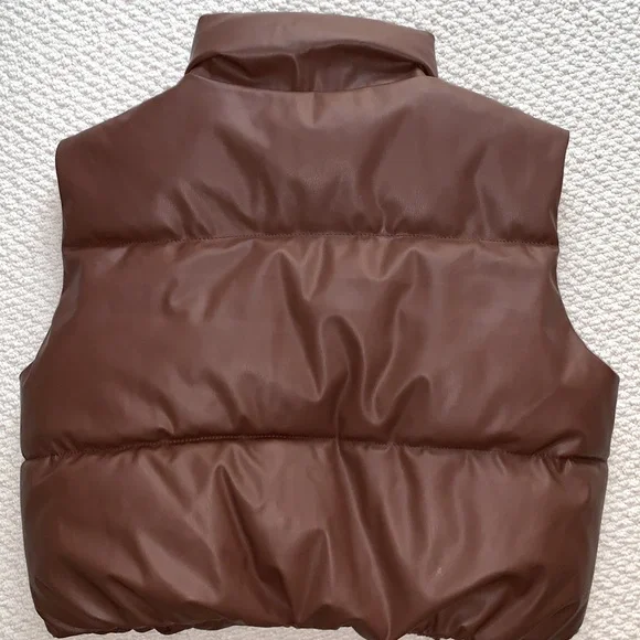Forever 21 Brown Puffer Vest - Picture 2 of 9
